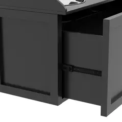 PawHut Stainless Steel Raised Dog Bowls, with 21L Storage Drawer for Large Dogs and Cats - Black - 9