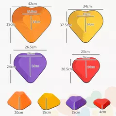 AIYAPLAY 11-Piece Heart-Shaped Kids Balance Stepping Stones and Motor Skills, Multicoloured - 3