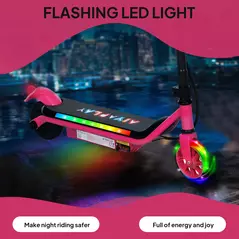 AIYAPLAY Electric Scooter for Kids Aged 6-14 Years, with Colourful Lights, Pink - 4