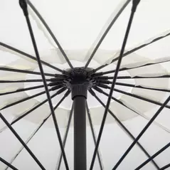 Outsunny 3(m) Cantilever Umbrella 18 Ribs & Vents Adjustable Angle for Patio Cream White - 8