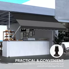 Outsunny 3x1.5m  Adjustable Outdoor Aluminium Frame Awning Black - 8