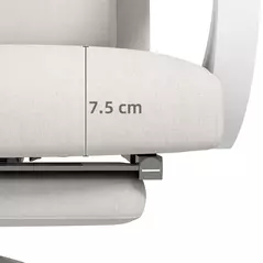 Vinsetto Linen-Look Office Chair, with 160° Reclining Back and Footrest - White - 8