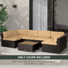 Outsunny 14 Pcs Outdoor Cushion Set - Beige - 6