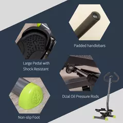 HOMCOM Twister Stepper, Step Machine with Adjustable Resistance, LCD Screen - Grey - 7