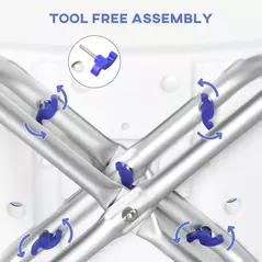 HOMCOM 44-51.5cm Aluminium Frame Shower/Bath Stool - White - 5