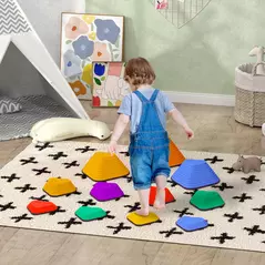 AIYAPLAY 11-Piece Heart-Shaped Kids Balance Stepping Stones and Motor Skills, Multicoloured - 2