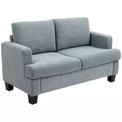 HOMCOM Two-Seater Chenille Sofa - Light Grey - 1