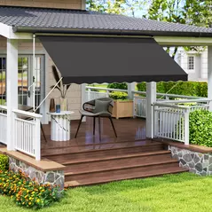 Outsunny 3x1.5m  Adjustable Outdoor Aluminium Frame Awning Black - 2