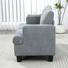 HOMCOM Two-Seater Chenille Sofa - Light Grey - 7