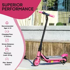 AIYAPLAY Electric Scooter for Kids Aged 6-14 Years, with Colourful Lights, Pink - 7