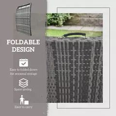 Outsunny Rattan Folding Sun Lounger Outdoor Chair with Cushion and Pillow Mixed Grey - 7