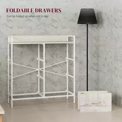 HOMCOM Rustic Chest of Six Fabric Drawers - Natural - 6