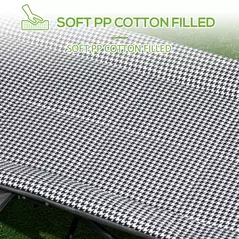 Outsunny Foldable Camp Bed, Padded Patio Camping Bed with Carry Bag, Magazine Bag and Cup Holder for Outdoor, Garden, Black - 5