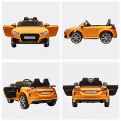 HOMCOM Kids Licensed Audi TT RS Ride-On Car 12V Battery w/ Remote Suspension Headlights and MP3 Player 3km/h Yellow - 8