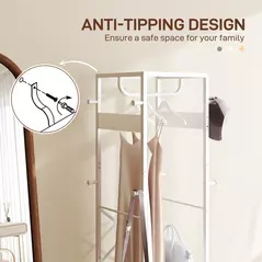 HOMCOM Multi-Storage Clothes Rack - White - 5