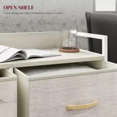 HOMCOM Rustic Chest of Six Fabric Drawers - Natural - 5