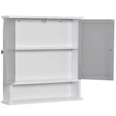 kleankin Bathroom Wall Storage Cabinet - Grey - 9