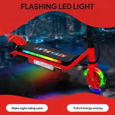 AIYAPLAY Electric Scooter for Kids Aged 6-14 Years, with Colourful Lights, Red - 4