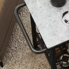 HOMCOM Three Basket Mobile Kitchen Island, with Brakes - Grey/Black - 9