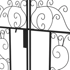 Outsunny Outdoor Garden Arch with Double Gates, Metal Garden Arbor for Climbing Plants, Roses, Vines, Wedding Arch for Outdoor, 125L x 38W x 227H cm, Black - 7