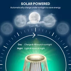 Outsunny Garden Rattan Lamp, 72 cm Tall Solar Rattan Floor Lamp, Solar Garden Light with Auto On/Off LED, IP44 for Outdoor, Porch, Pathway, Terrace, Grey - 4