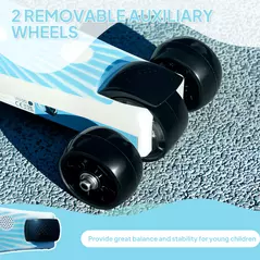 AIYAPLAY Electric Scooter for Kids Aged 4-7 Years, with Flashing LED Lights, Rear Auxiliary Wheels, Blue - 4