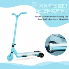 AIYAPLAY Electric Scooter for Kids Aged 4-7 Years, with Flashing LED Lights, Rear Auxiliary Wheels, Blue - 7