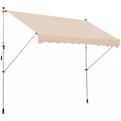 Outsunny 3x1.5m  Adjustable Outdoor Aluminium Frame Awning Beige - 1