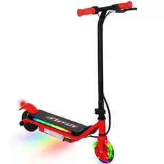 AIYAPLAY Electric Scooter for Kids Aged 6-14 Years, with Colourful Lights, Red - 1