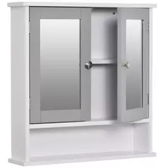 kleankin Bathroom Wall Storage Cabinet - Grey - 8