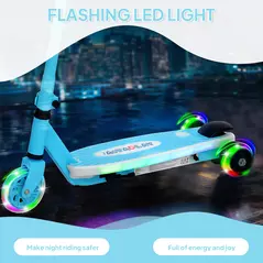 AIYAPLAY Electric Scooter for Kids Aged 4-7 Years, with Flashing LED Lights, Rear Auxiliary Wheels, Blue - 5