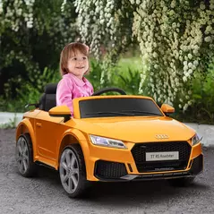 HOMCOM Kids Licensed Audi TT RS Ride-On Car 12V Battery w/ Remote Suspension Headlights and MP3 Player 3km/h Yellow - 2