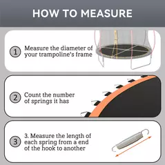 SPORTNOW Trampoline Replacement Mat with Spring Pull Tool, 42 V-Hooks, for 8ft Trampoline using 14cm Springs, Orange - 7