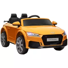 HOMCOM Kids Licensed Audi TT RS Ride-On Car 12V Battery w/ Remote Suspension Headlights and MP3 Player 3km/h Yellow - 1