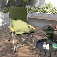 Outsunny Portable Padded Camping Chair, with Bag - Green - 9