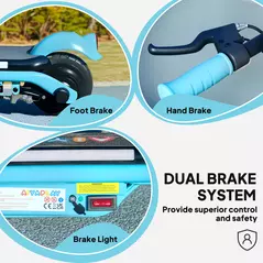 AIYAPLAY Electric Scooter for Kids Aged 6-14 Years, with Colourful Lights, Blue - 5