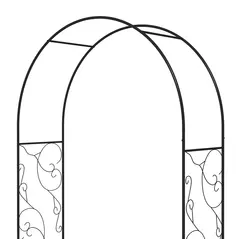 Outsunny Outdoor Garden Arch with Double Gates, Metal Garden Arbor for Climbing Plants, Roses, Vines, Wedding Arch for Outdoor, 125L x 38W x 227H cm, Black - 8