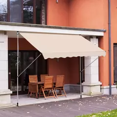 Outsunny 3x1.5m  Adjustable Outdoor Aluminium Frame Awning Beige - 2