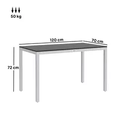 Outsunny Garden Table for 4-6, 120 x 70 cm Outdoor Dining Table with Rust-Resistant Aluminium Frame, Easy Maintenance Slatted Top, for Patio, Terrace, Balcony, Black - 3