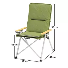 Outsunny Portable Padded Camping Chair, with Bag - Green - 3