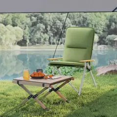 Outsunny Portable Padded Camping Chair, with Bag - Green - 8