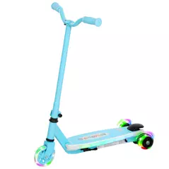 AIYAPLAY Electric Scooter for Kids Aged 4-7 Years, with Flashing LED Lights, Rear Auxiliary Wheels, Blue - 1