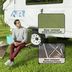 Outsunny Portable Padded Camping Chair, with Bag - Green - 5