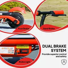 AIYAPLAY Electric Scooter for Kids Aged 6-14 Years, with Colourful Lights, Red - 5