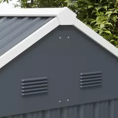 Outsunny 7 x 6ft Galvanised Garden Shed, with Latch - Dark Grey - 9