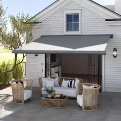 Outsunny Cassette Electric Manual Awning Door Window Retractable Canopy w/ R/C - 2