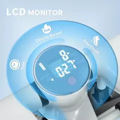 SPORTNOW Mini Stepper Machine, with LCD Monitor, Non-Slip Pedals, White - 4