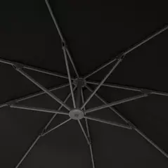 Outsunny 3(m) Garden Cantilever Parasol, Round Overhanging Umbrella with Crank Handle, Cross Base, Aluminium Frame and 360° Rotation, Banana Patio Umbrella for Outdoor Sun Shade, Black - 9