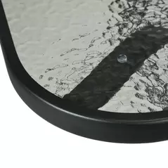 Outsunny 5 Pieces Outdoor Square Garden Dining Set w/ Tempered Glass Dining Table 4 Cushioned Armchairs, Umbrella Hole, Beige - 7