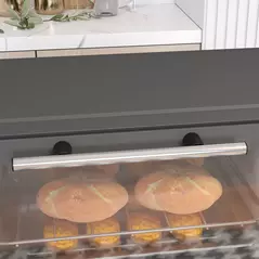 HOMCOM Mini Oven, 9L Countertop Electric Grill, Toaster Oven with Adjustable Temperature, Timer, Dishwasher Safe Baking Tray and Wire Rack, 750W, Grey - 9